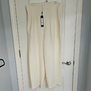 BCBG Cream Wide Leg Pants Cozy Knit Design